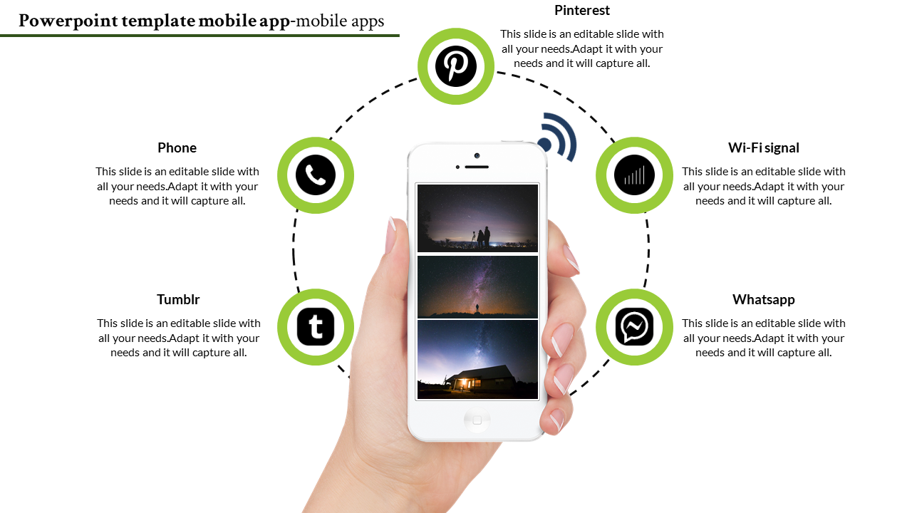 Five Node PowerPoint Template Mobile App